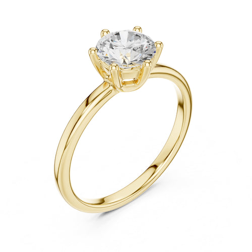 1.00 ct Mia Round Lab-Grown Diamond Ring 1ct Yellow Gold
