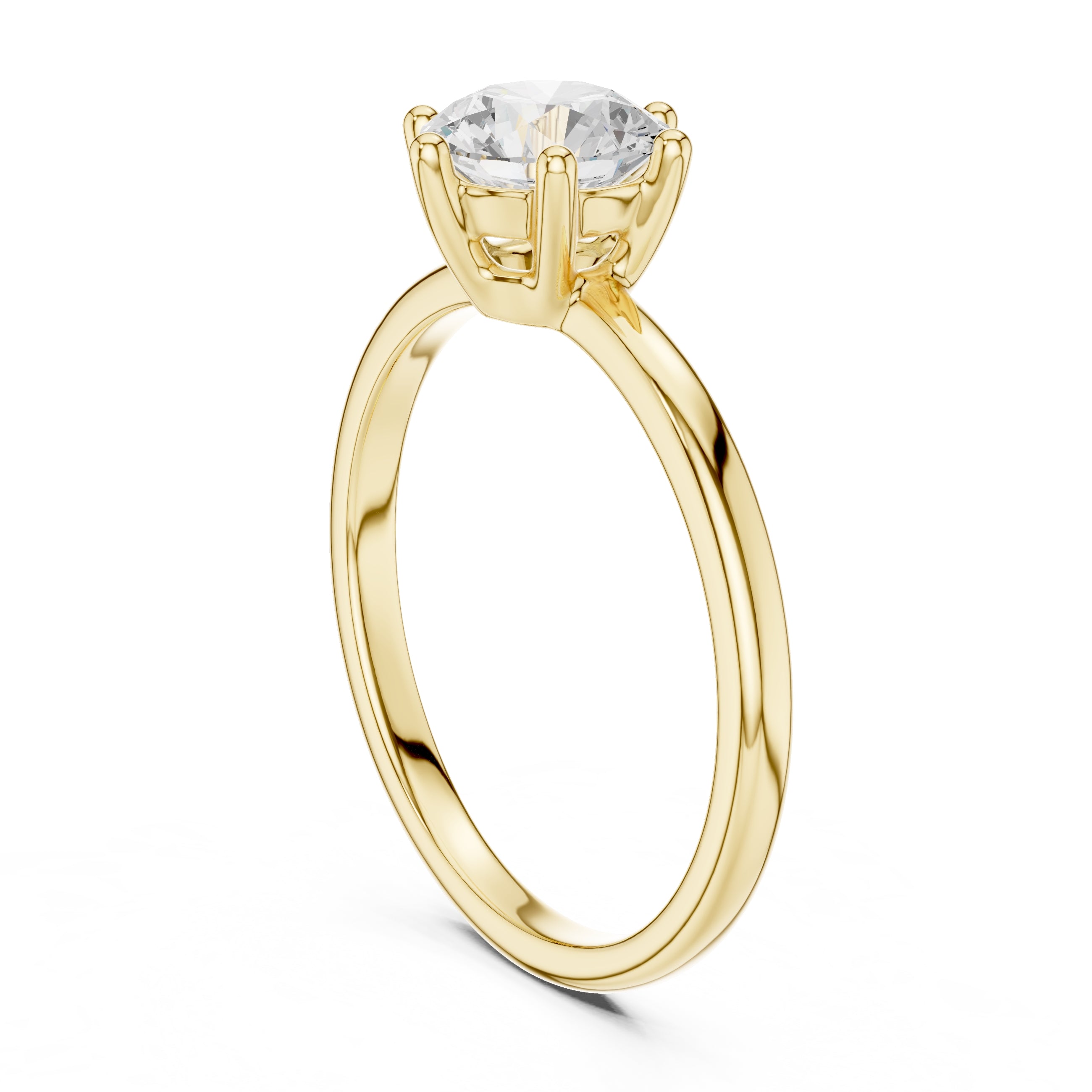 1.00 ct Mia Round Lab-Grown Diamond Ring 1ct Yellow Gold