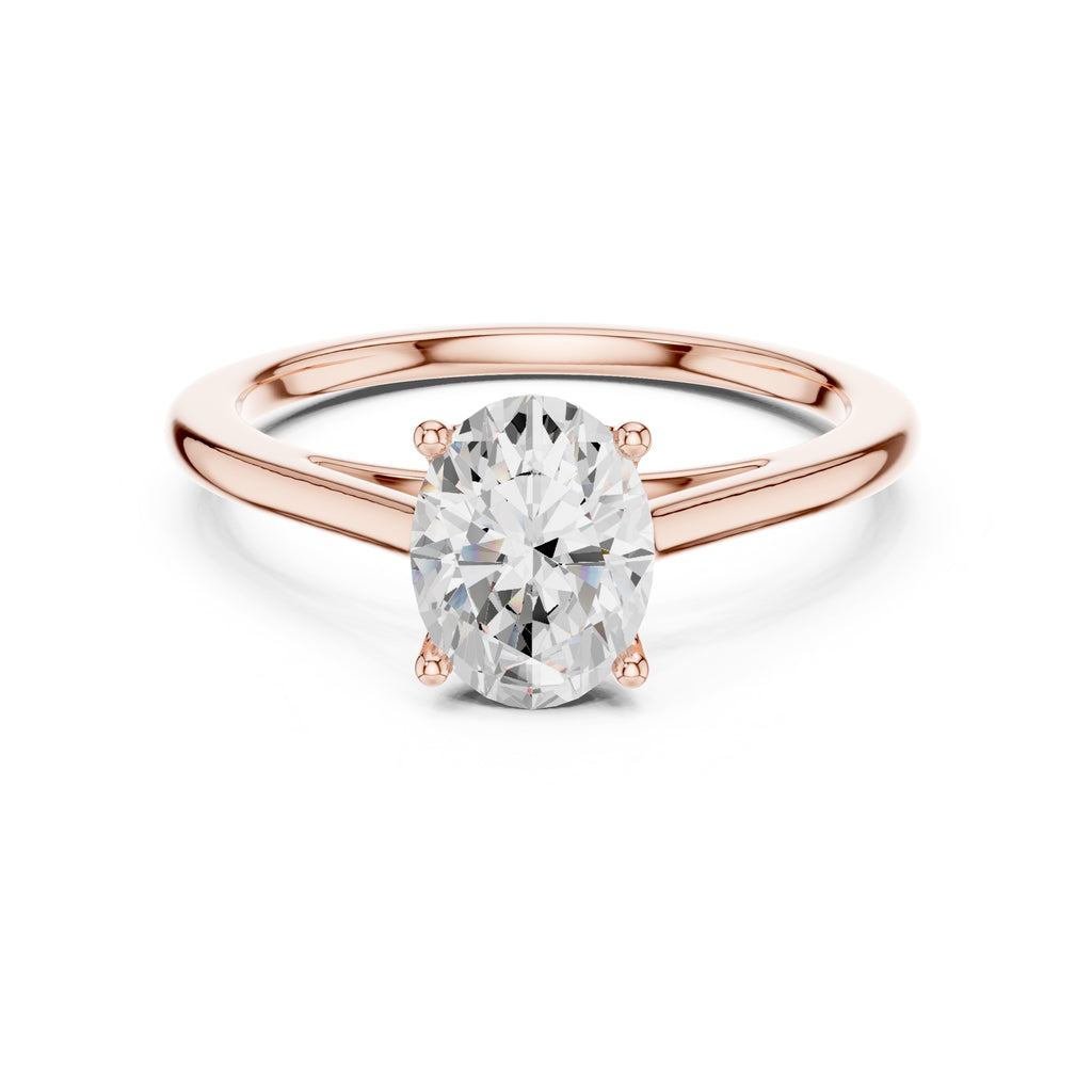 1.00 ct Nora Oval Solitaire Ring 1ct Rose Gold