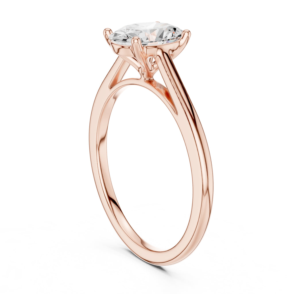 1.00 ct Nora Oval Solitaire Ring 1ct Rose Gold