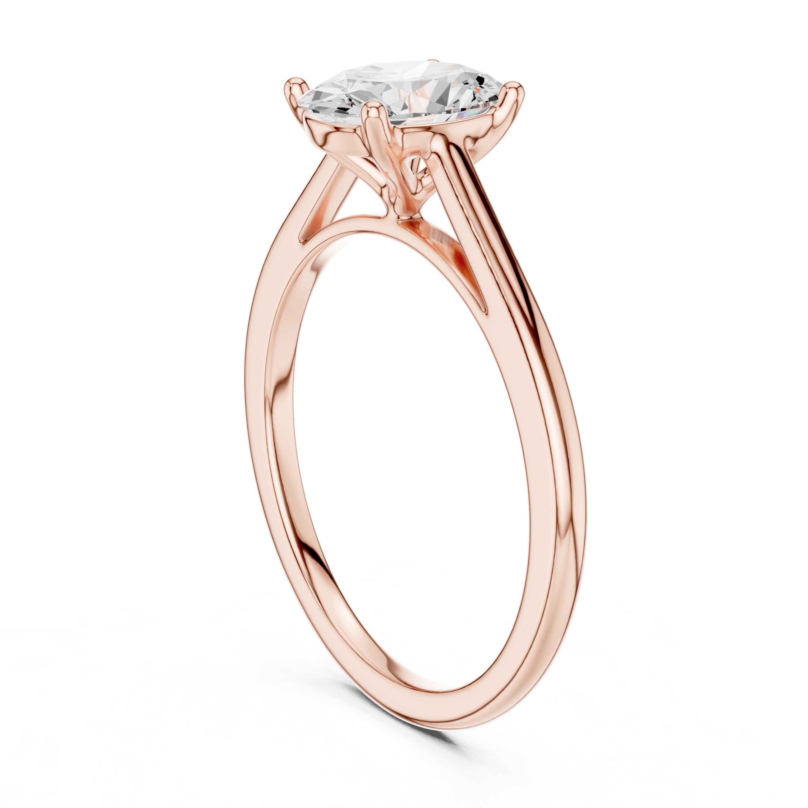 1.00 ct Nora Oval Solitaire Ring 1ct Rose Gold