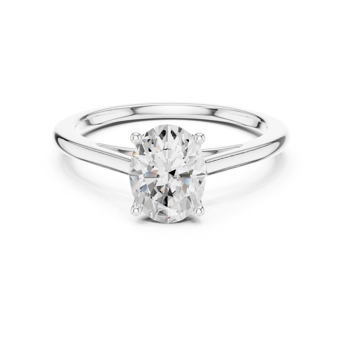 1.00 ct Nora Oval Solitaire Ring 1ct White Gold