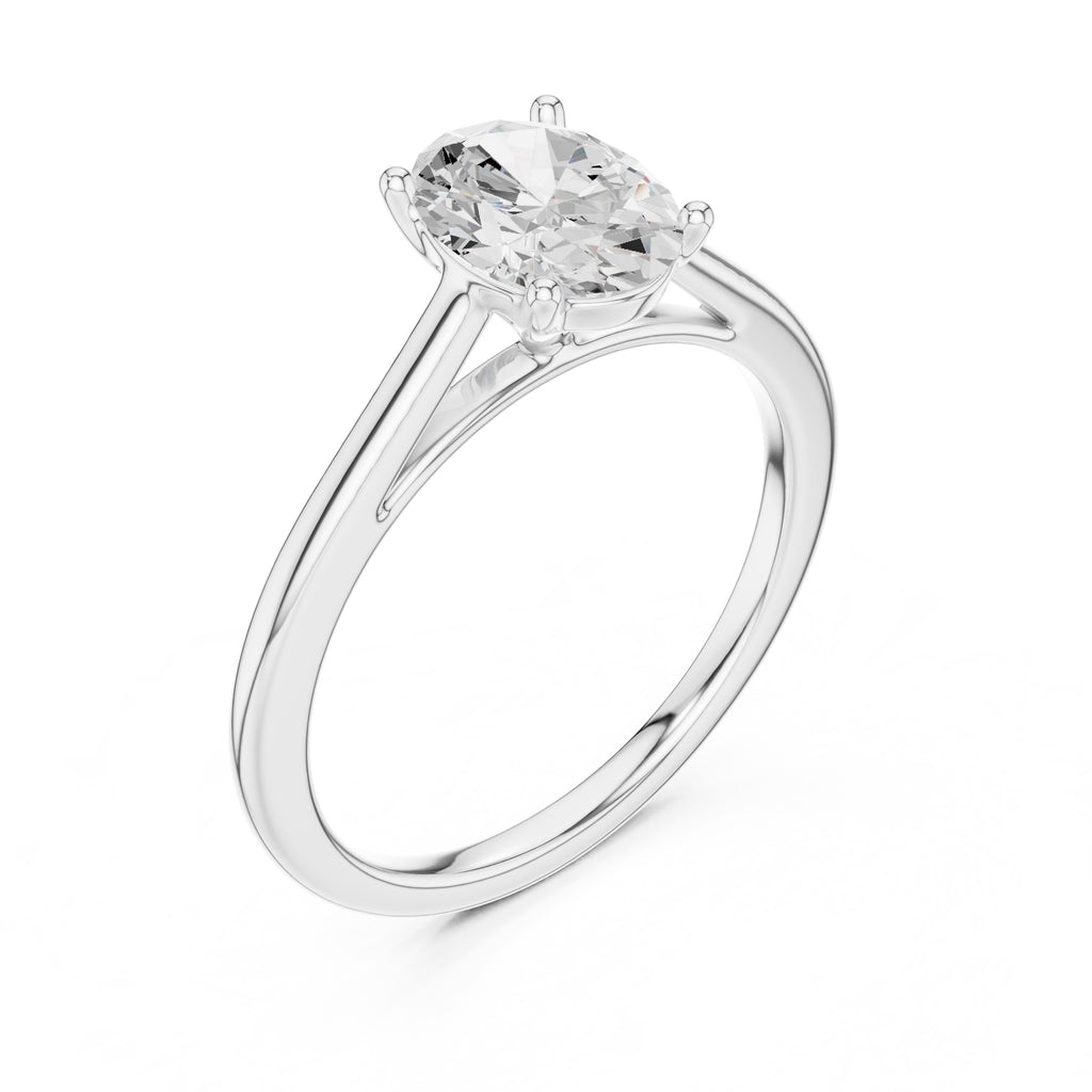 1.00 ct Nora Oval Solitaire Ring 1ct White Gold