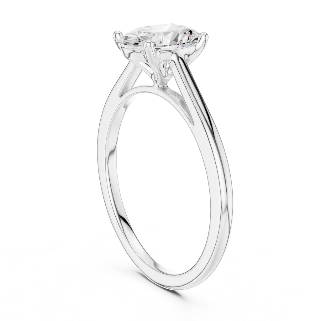 1.00 ct Nora Oval Solitaire Ring 1ct White Gold
