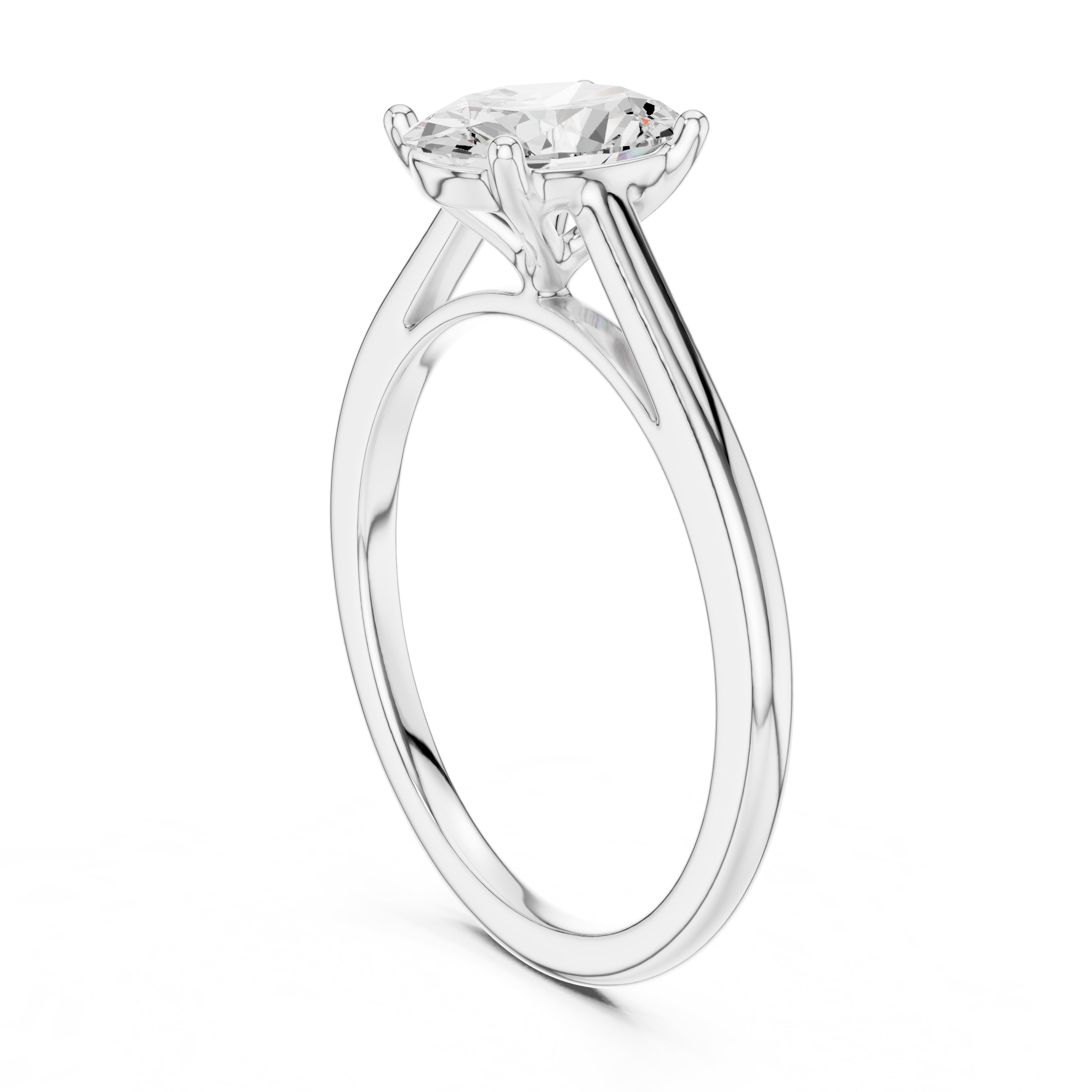 1.00 ct Nora Oval Solitaire Ring 1ct White Gold