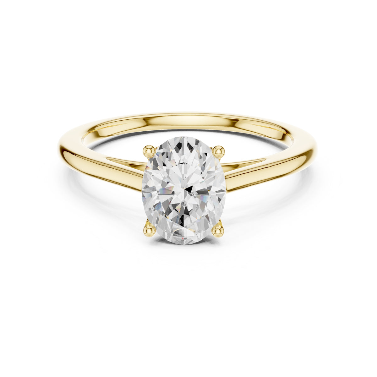 1.00 ct Nora Oval Solitaire Ring 1ct Yellow Gold