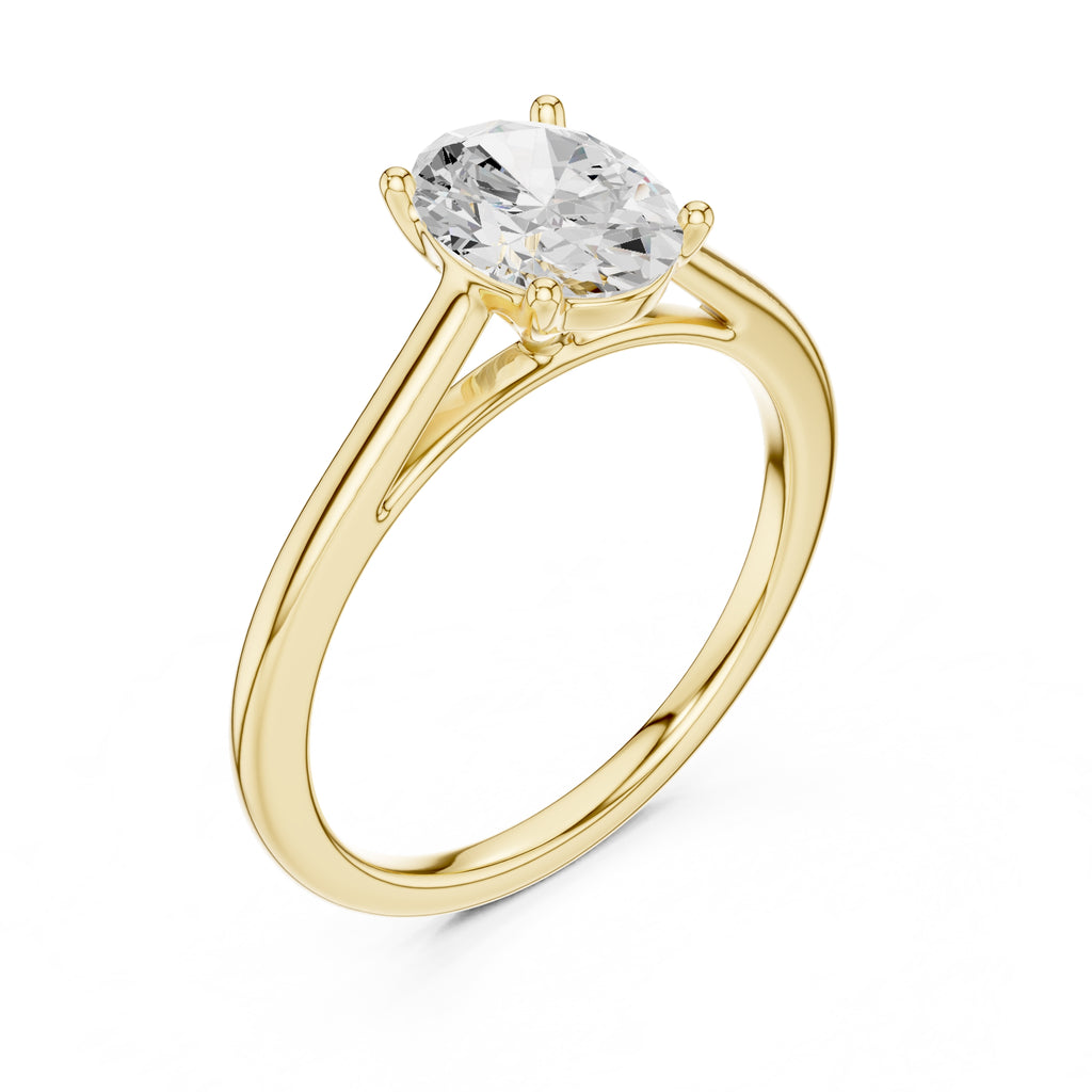 1.00 ct Nora Oval Solitaire Ring 1ct Yellow Gold