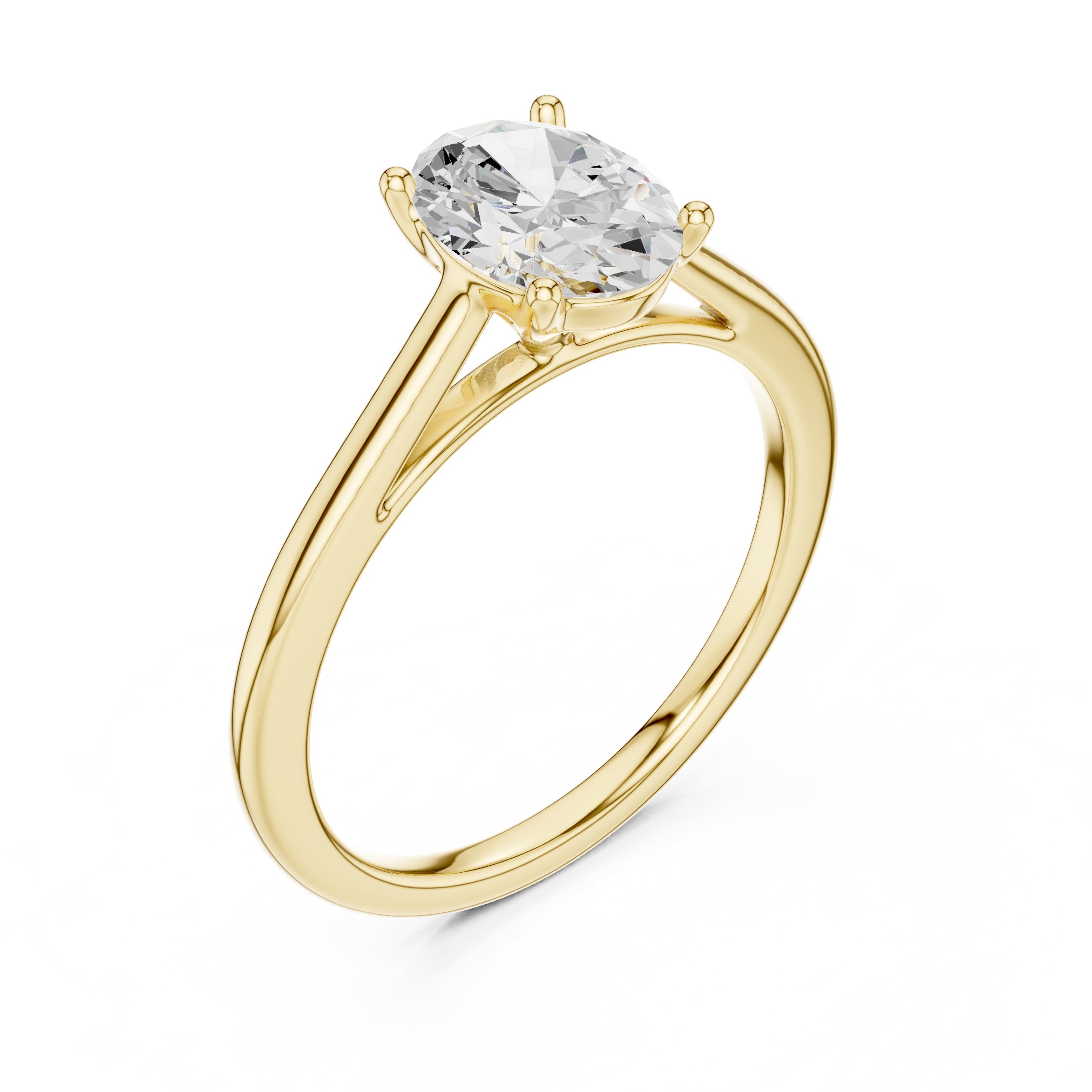 1.00 ct Nora Oval Solitaire Ring 1ct Yellow Gold