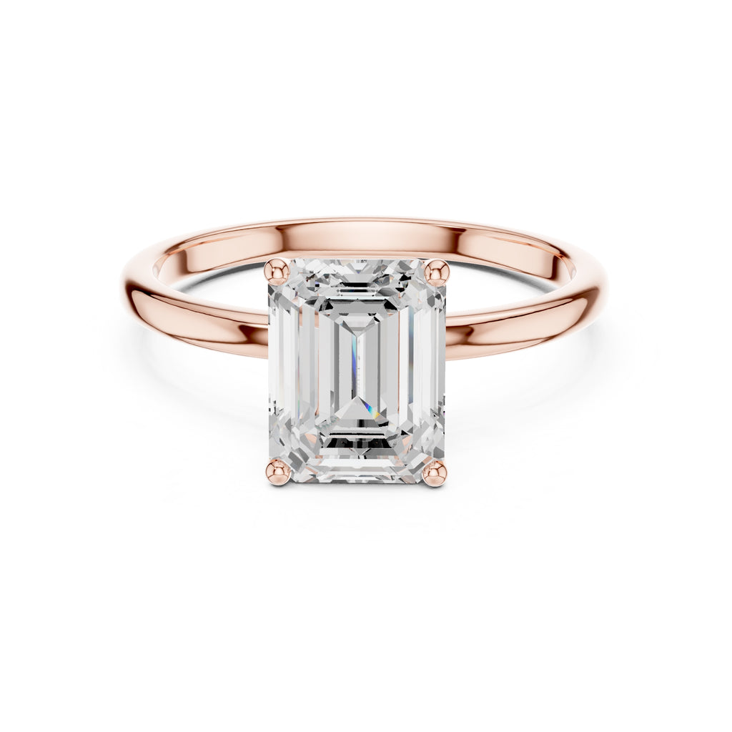 2.00 ct Clara Emerald Solitaire Ring 2ct Rose Gold