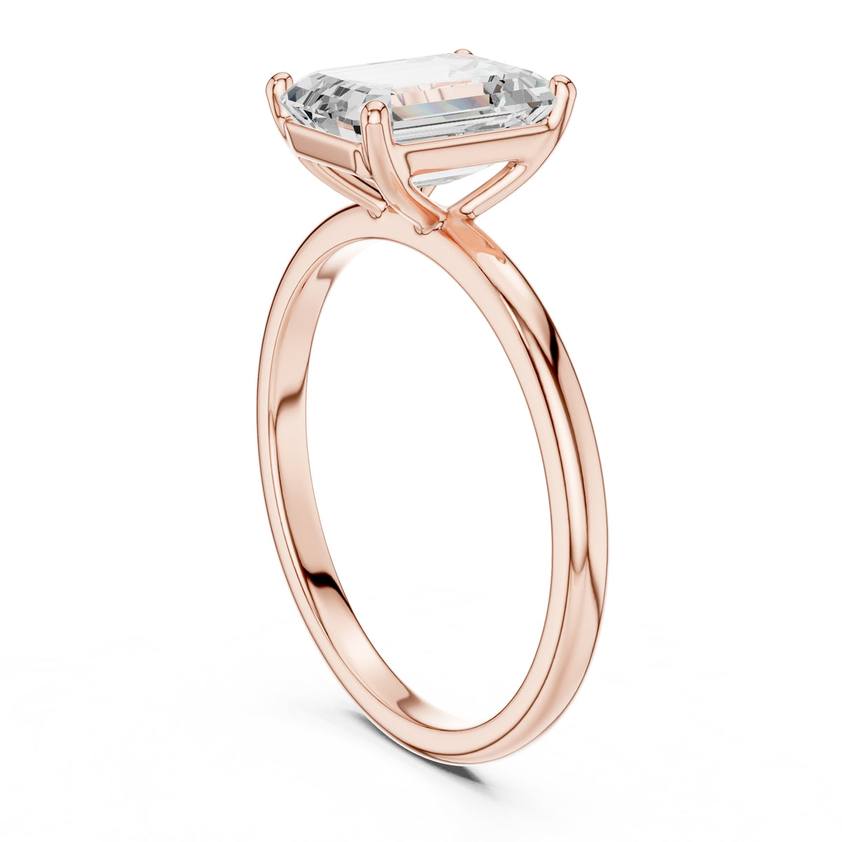 2.00 ct Clara Emerald Solitaire Ring 2ct Rose Gold