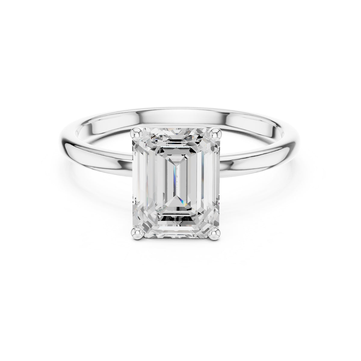 2.00 ct Clara Emerald Solitaire Ring 2ct White Gold