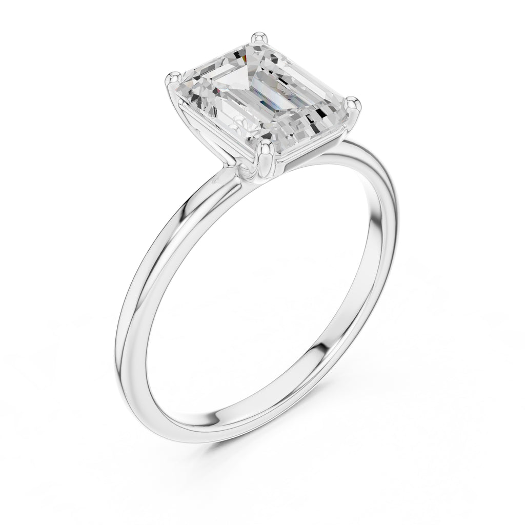 2.00 ct Clara Emerald Solitaire Ring 2ct White Gold