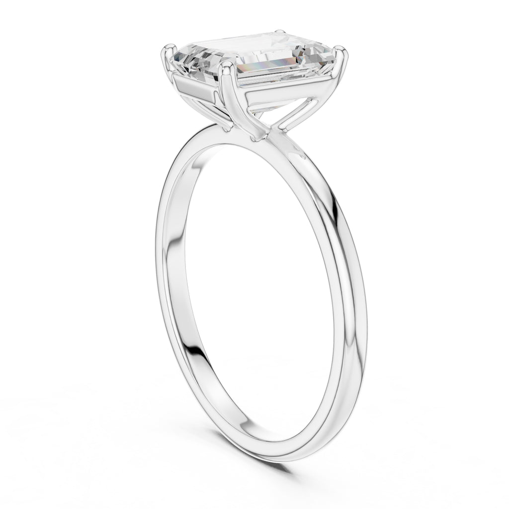 2.00 ct Clara Emerald Solitaire Ring 2ct White Gold
