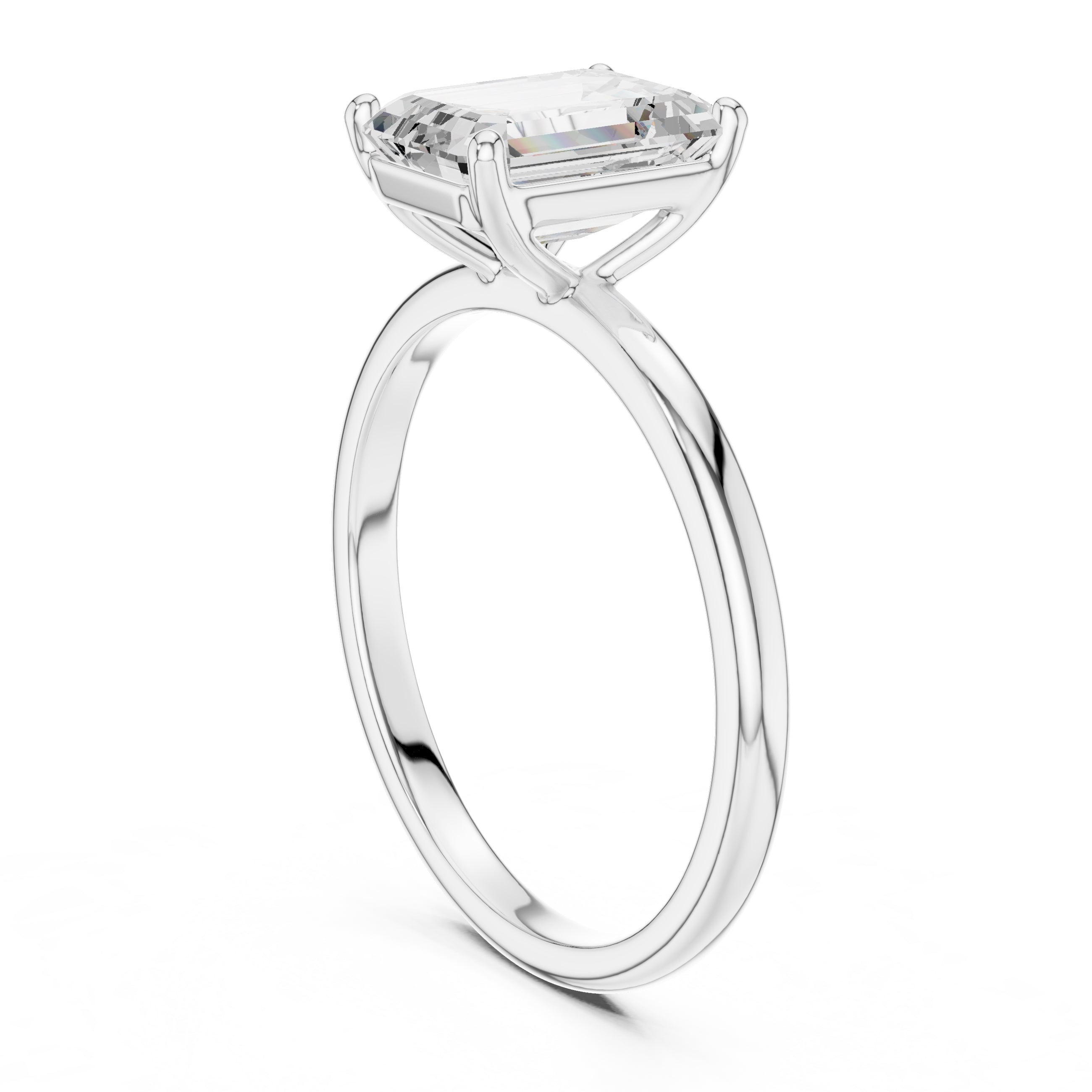 2.00 ct Clara Emerald Solitaire Ring 2ct White Gold