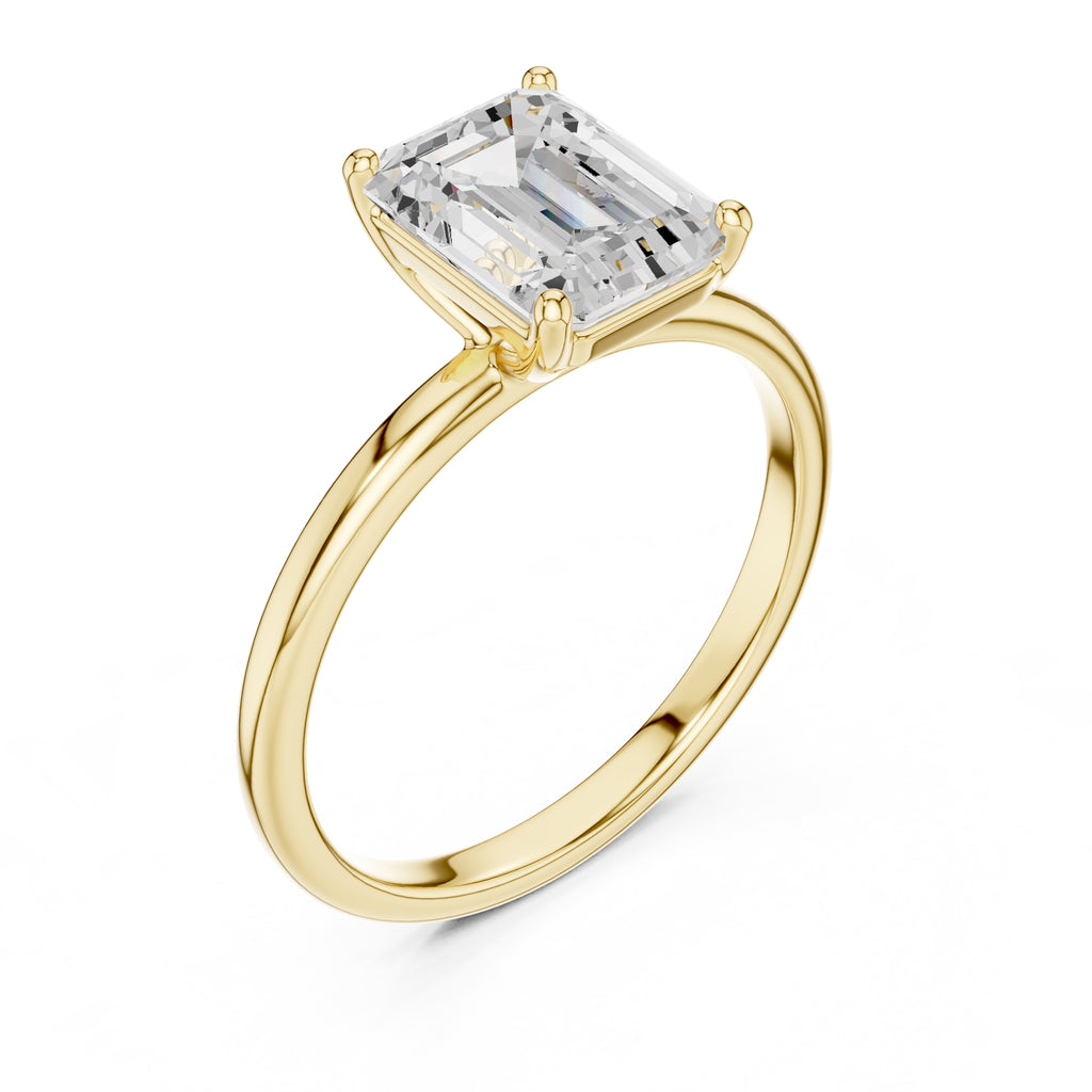 2.00 ct Clara Emerald Solitaire Ring 2ct Yellow Gold