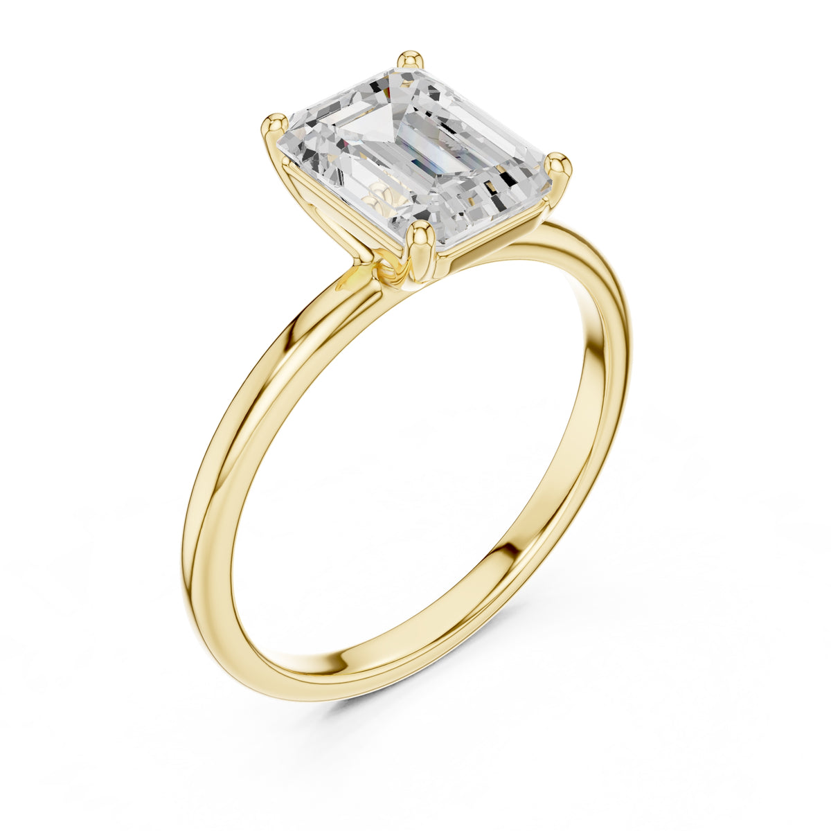 2.00 ct Clara Emerald Solitaire Ring 2ct Yellow Gold