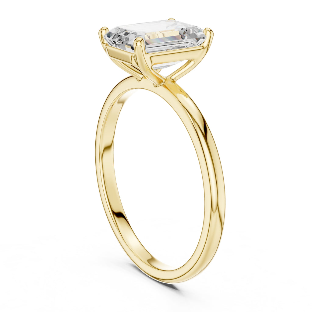 2.00 ct Clara Emerald Solitaire Ring 2ct Yellow Gold
