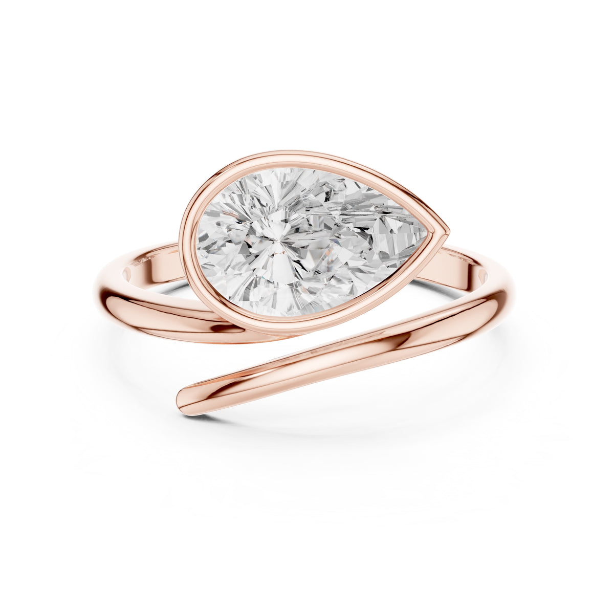 1.25 ct Cora Bezel Ring 1.25ct Rose Gold