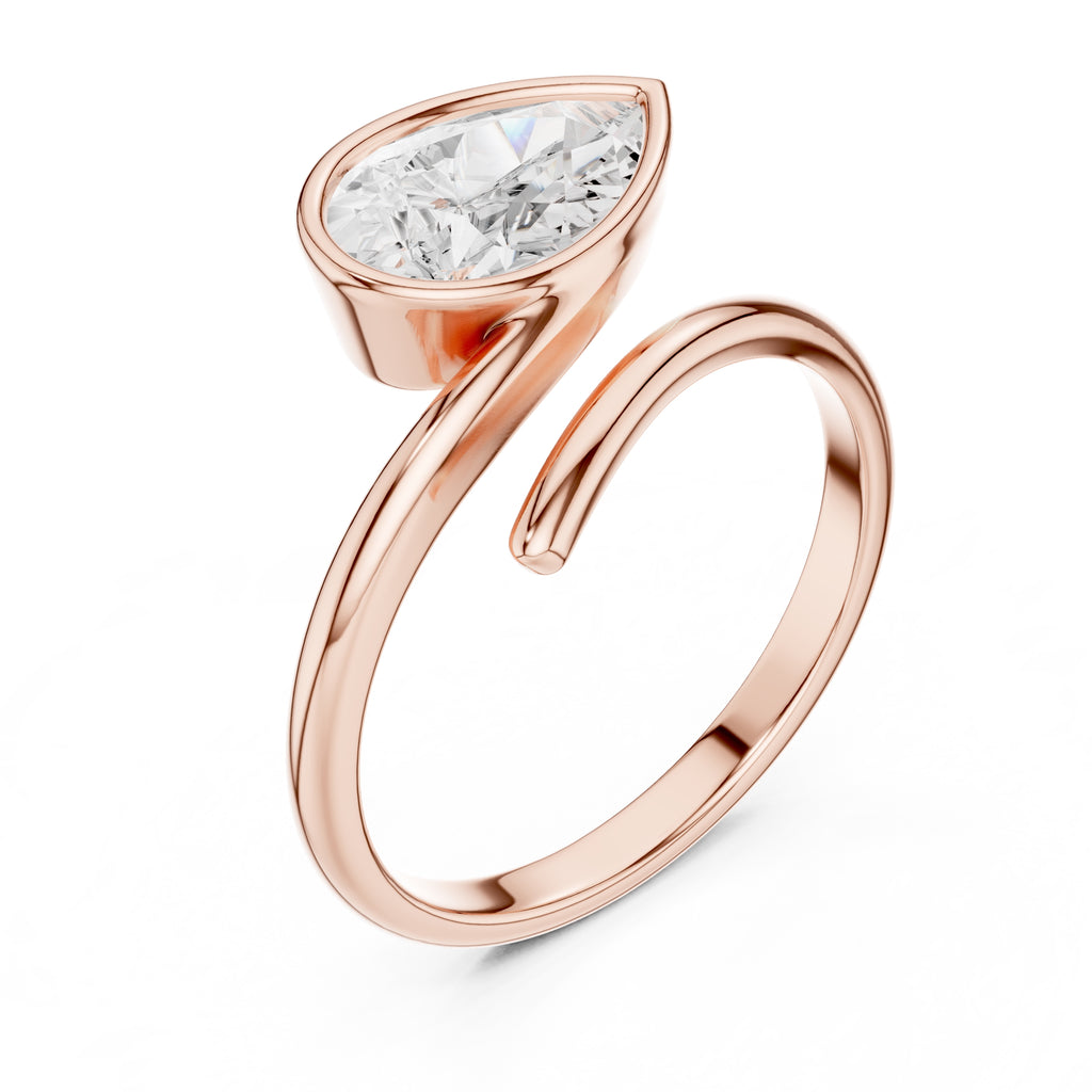 1.25 ct Cora Bezel Ring 1.25ct Rose Gold
