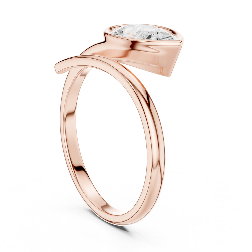 1.25 ct Cora Bezel Ring 1.25ct Rose Gold