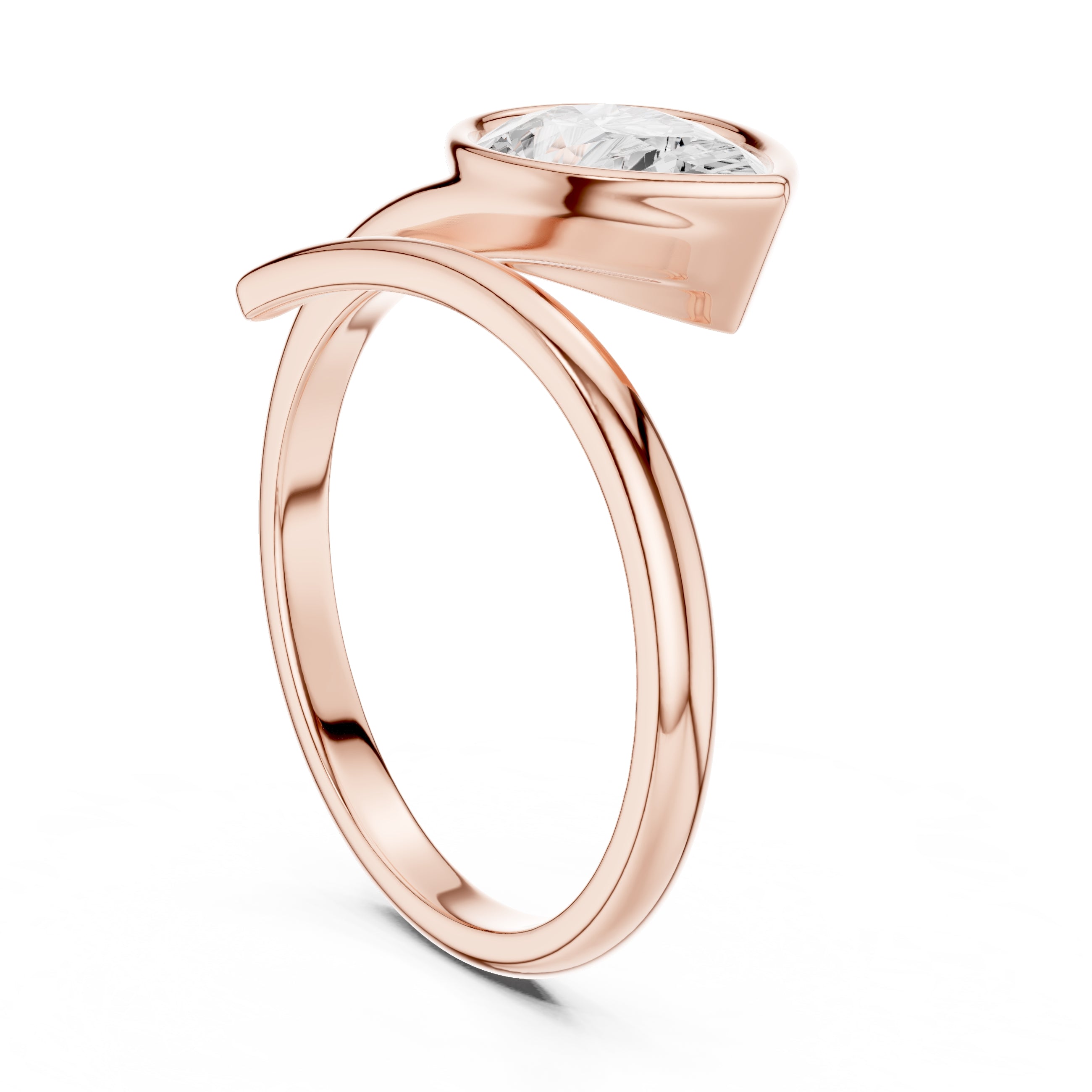 1.25 ct Cora Bezel Ring 1.25ct Rose Gold