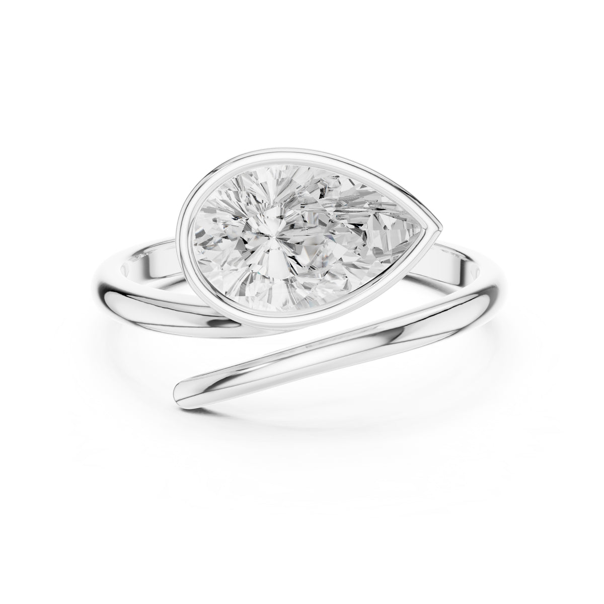 1.25 ct Cora Bezel Ring 1.25ct White Gold