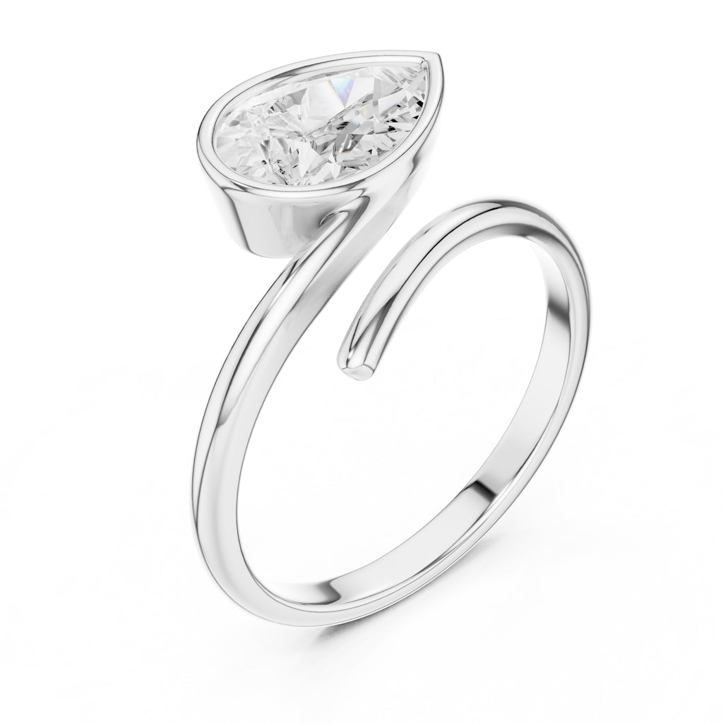 1.25 ct Cora Bezel Ring 1.25ct White Gold