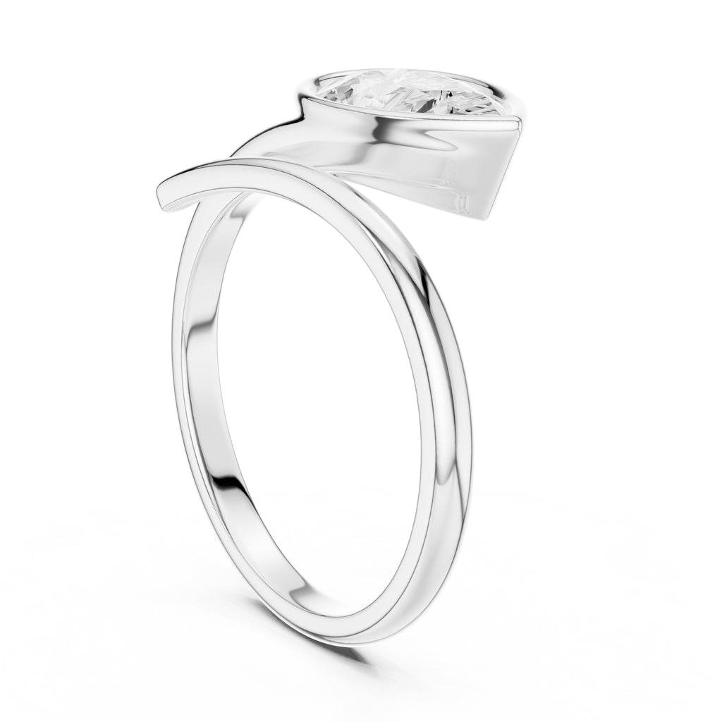1.25 ct Cora Bezel Ring 1.25ct White Gold