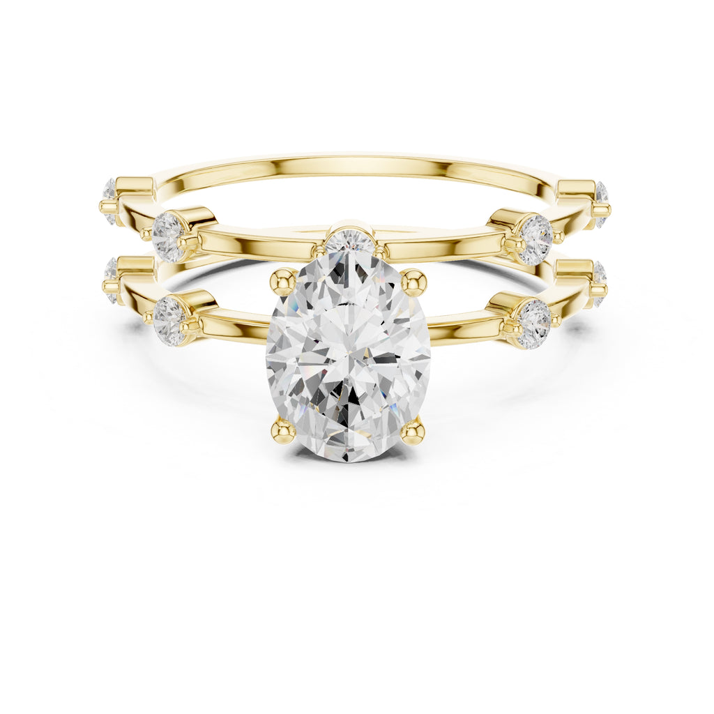 1.20 ct Isla Double Band Oval 1.2ct Yellow Gold