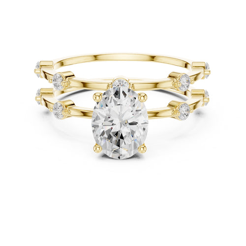 1.20 ct Isla Double Band Oval 1.2ct Yellow Gold