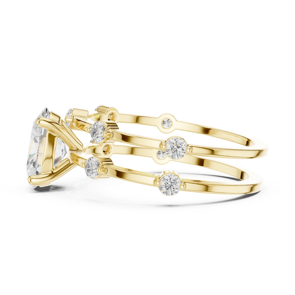 1.20 ct Isla Double Band Oval 1.2ct Yellow Gold