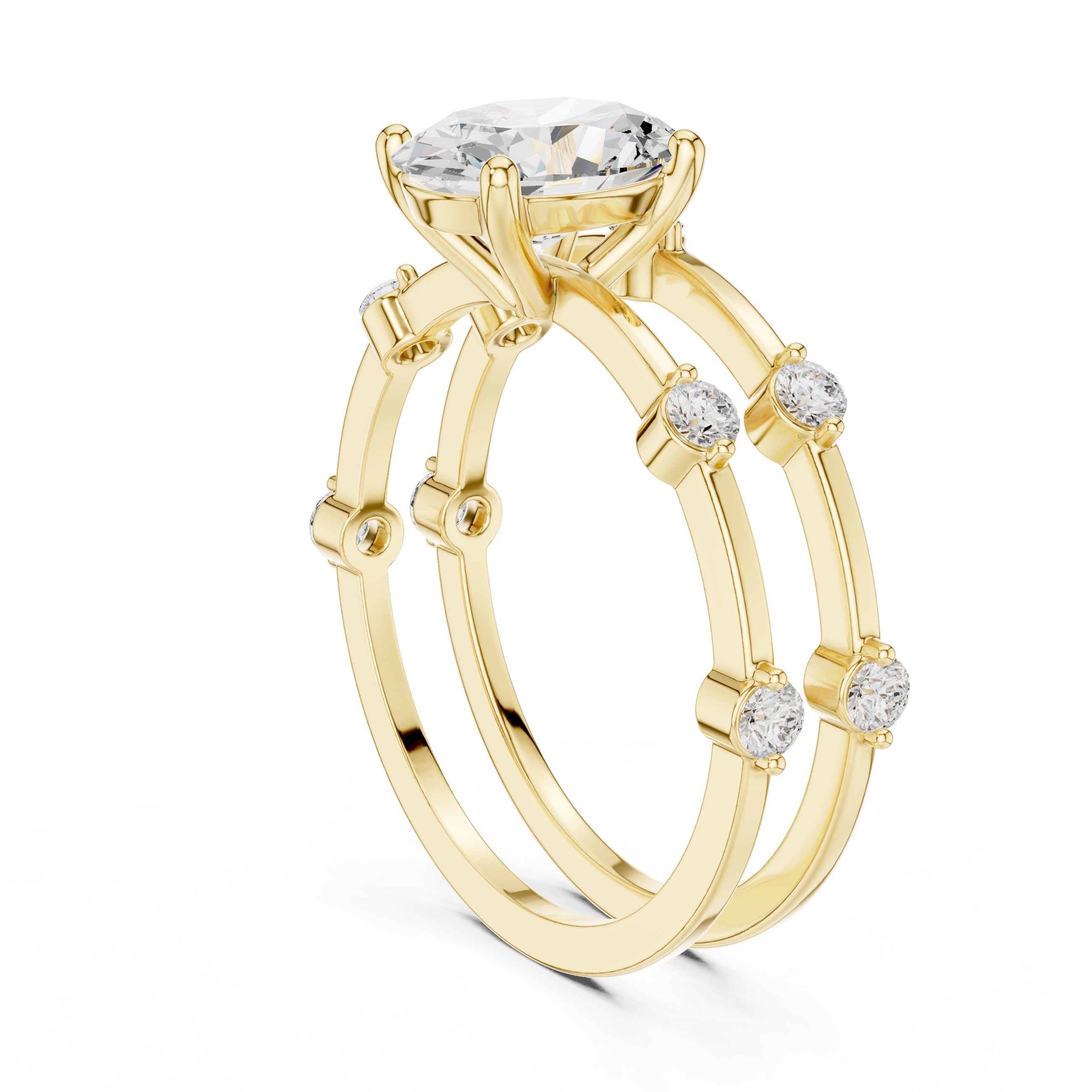 1.20 ct Isla Double Band Oval 1.2ct Yellow Gold
