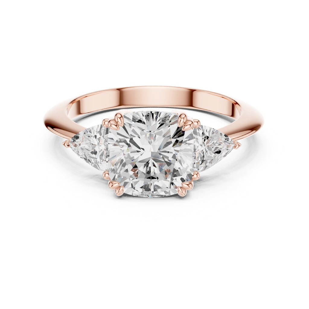 2.51 ct Mila Cushion Trilogy 2.51ct Rose Gold