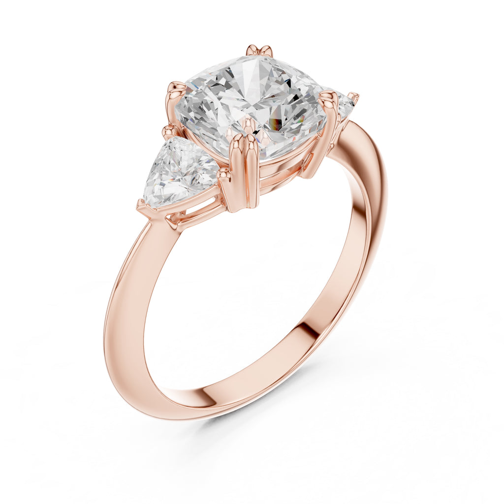 2.51 ct Mila Cushion Trilogy 2.51ct Rose Gold