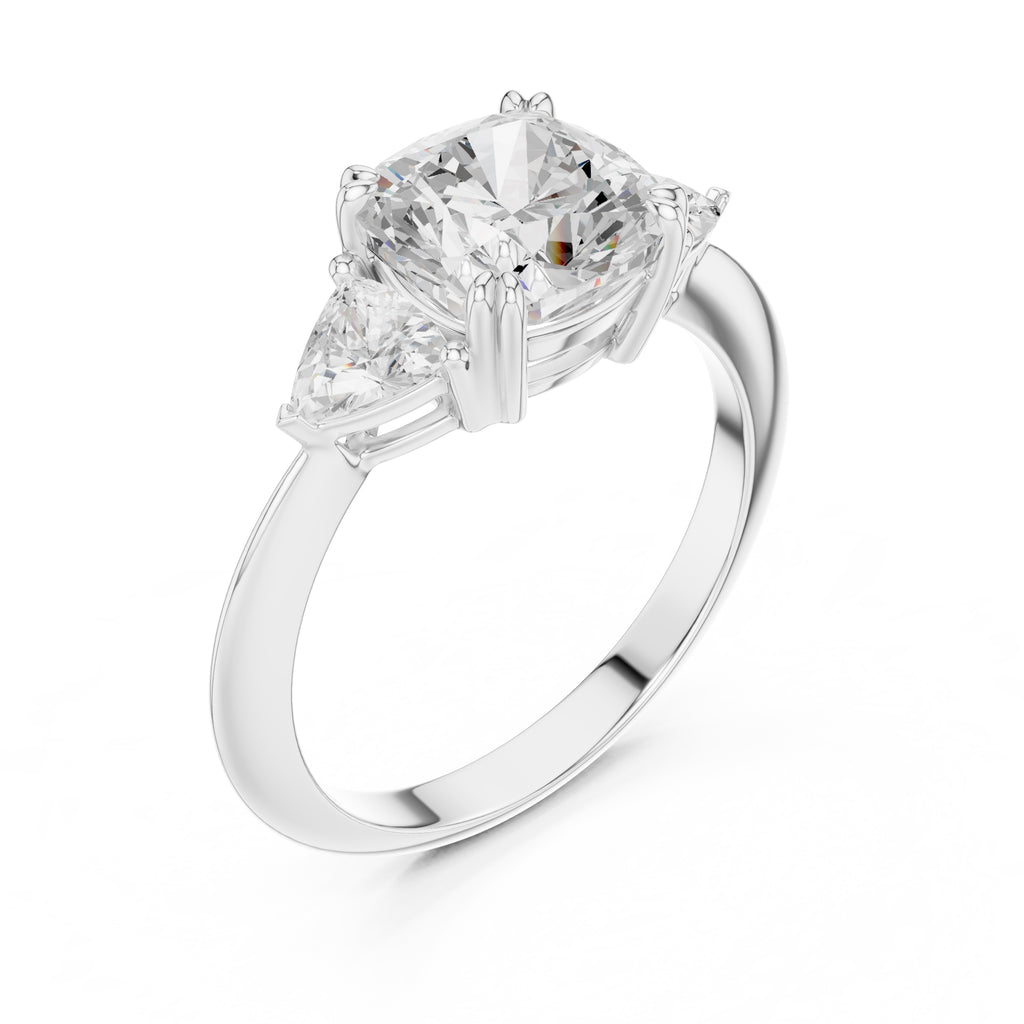 2.51 ct Mila Cushion Trilogy 2.51ct White Gold