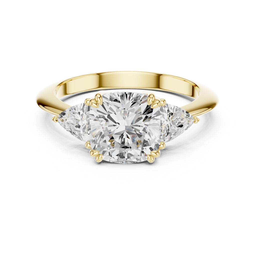 2.51 ct Mila Cushion Trilogy 2.51ct Yellow Gold