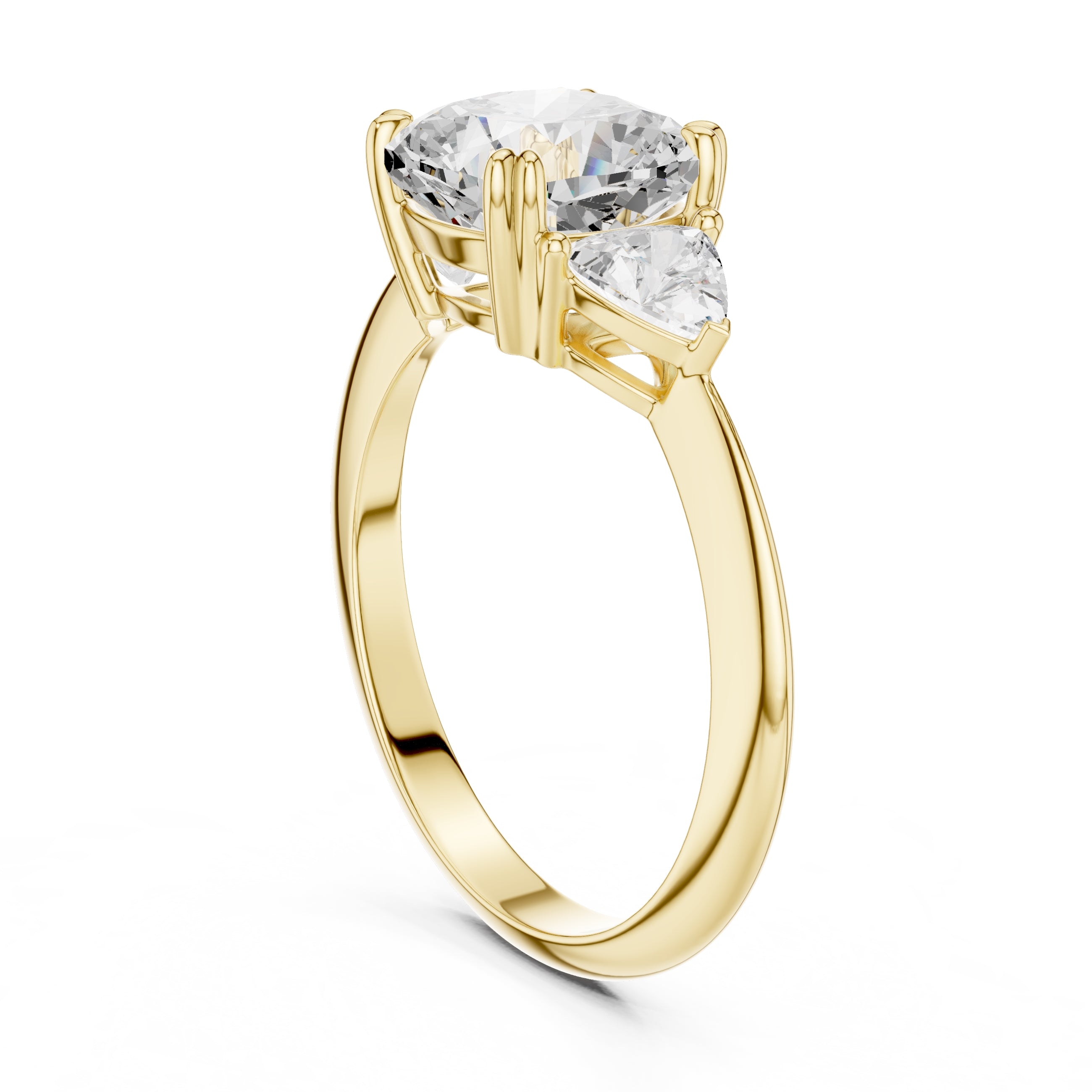 2.51 ct Mila Cushion Trilogy 2.51ct Yellow Gold