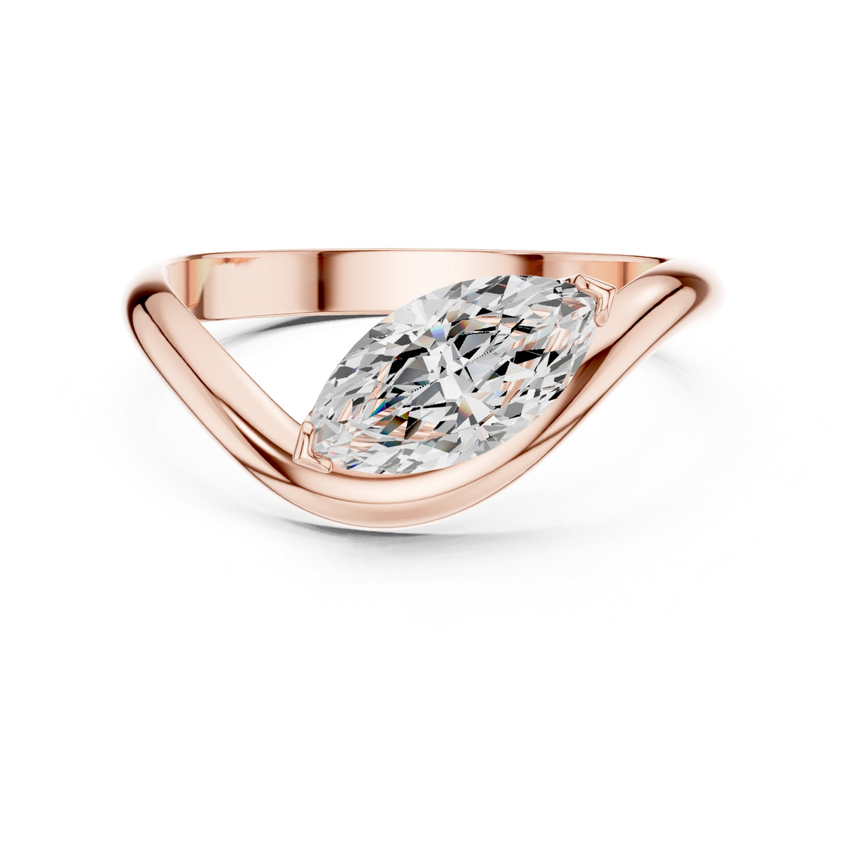 0.90 ct Eden East-West Ring 0.9ct Rose Gold