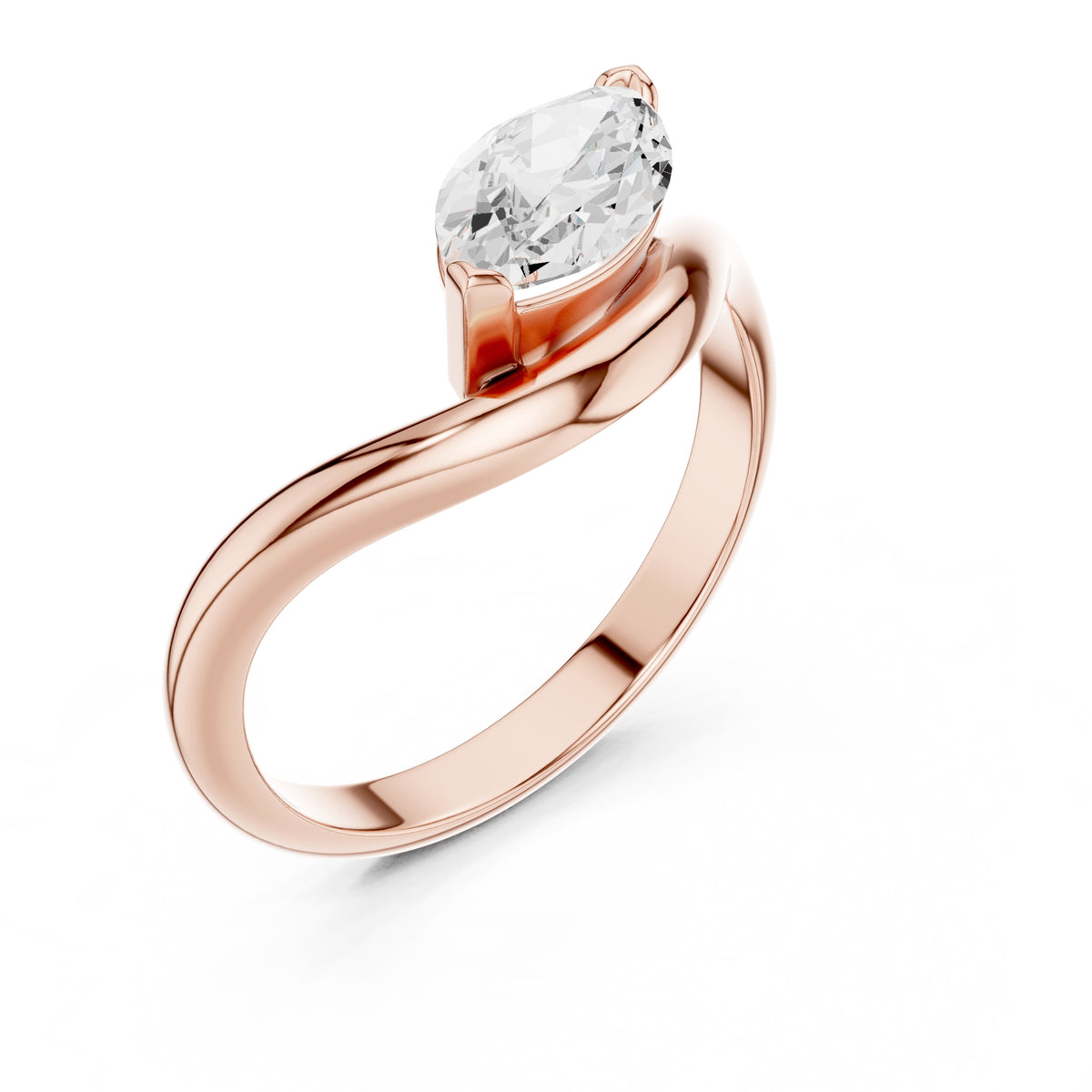 0.90 ct Eden East-West Ring 0.9ct Rose Gold