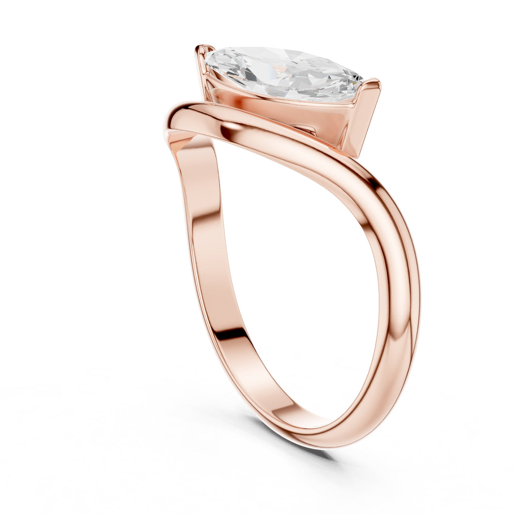 0.90 ct Eden East-West Ring 0.9ct Rose Gold