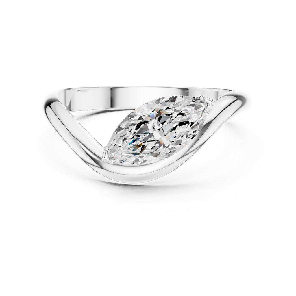 0.90 ct Eden East-West Ring 0.9ct White Gold