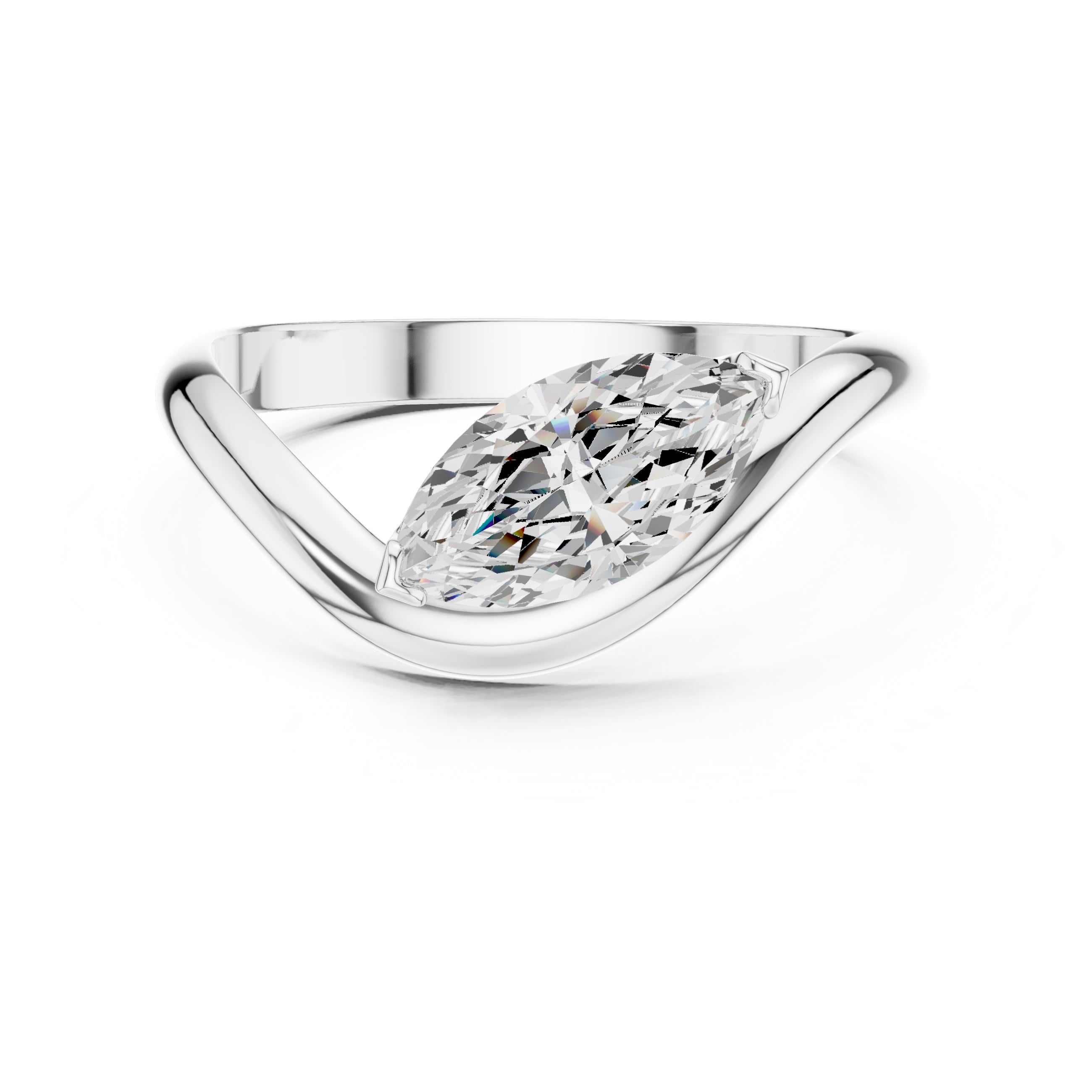 0.90 ct Eden East-West Ring 0.9ct White Gold