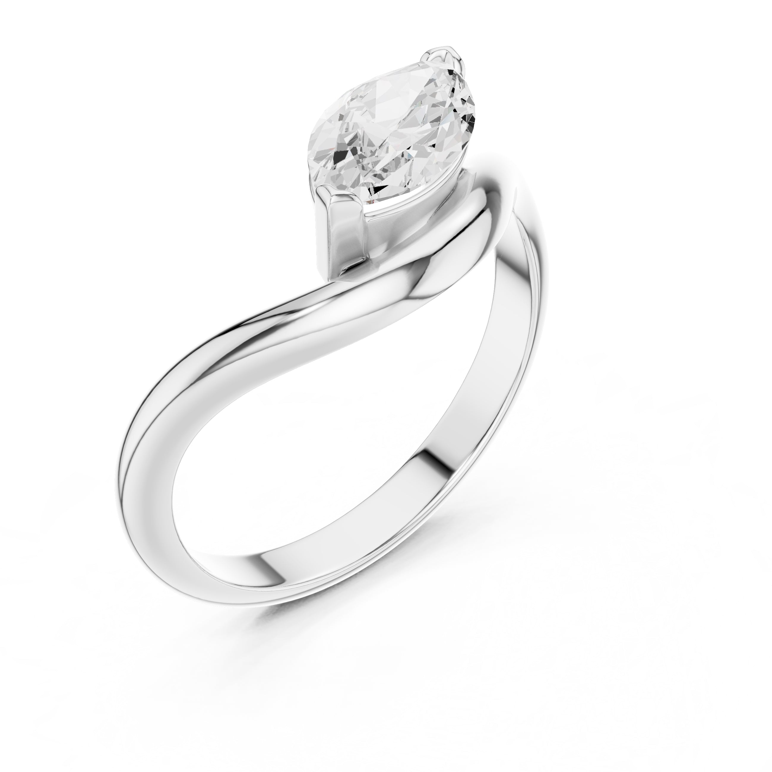 0.90 ct Eden East-West Ring 0.9ct White Gold