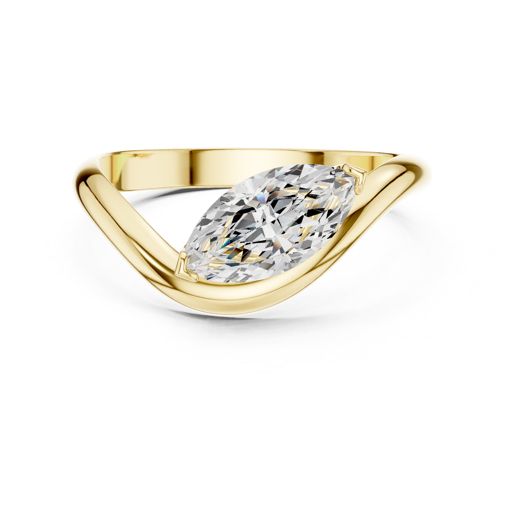 0.90 ct Eden East-West Ring 0.9ct Yellow Gold