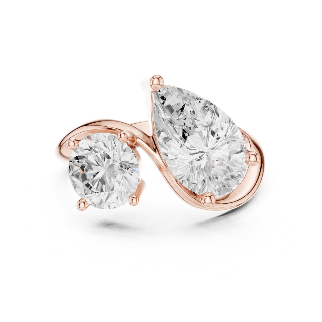 2.00 ct Astra Toi et Moi 2ct Rose Gold