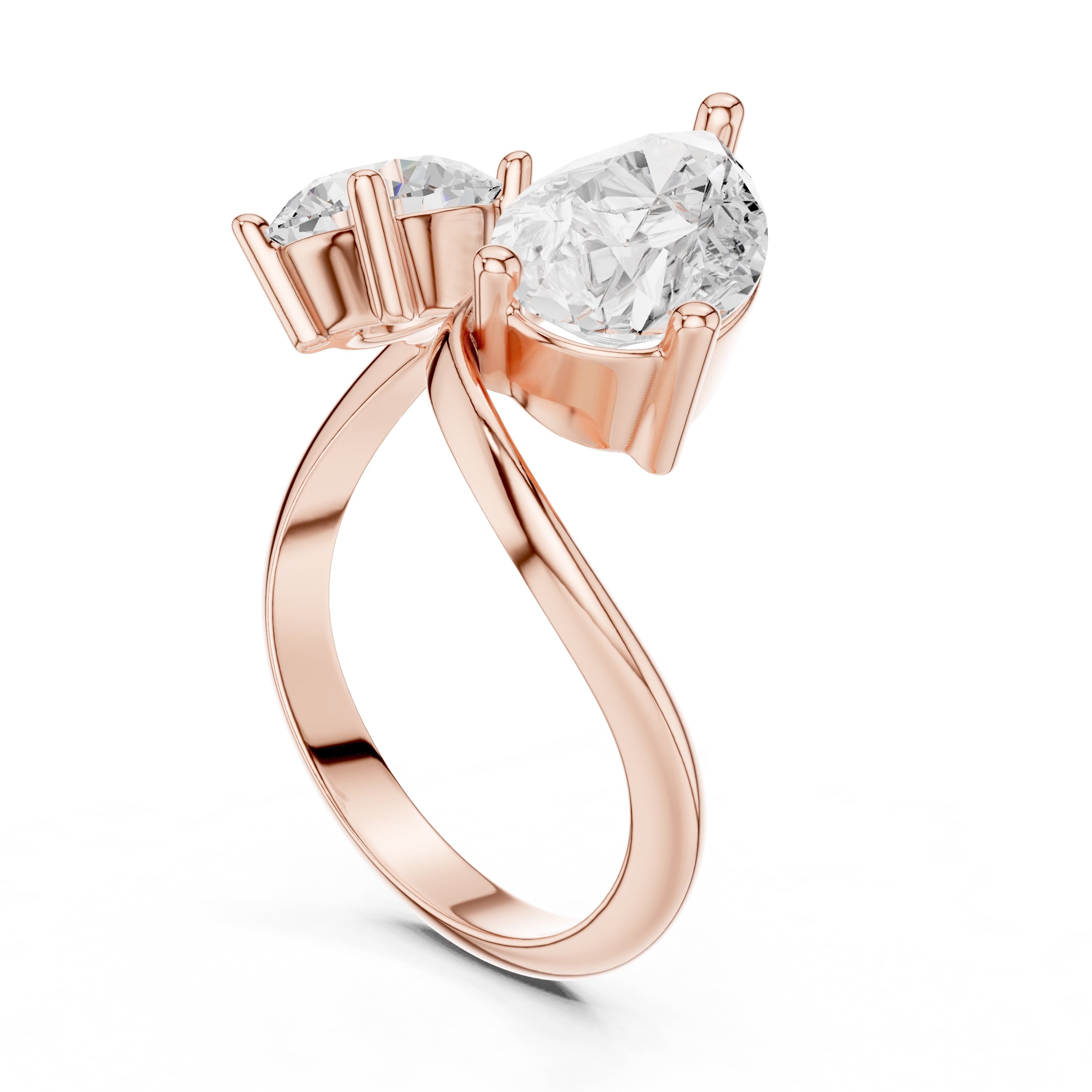 2.00 ct Astra Toi et Moi 2ct Rose Gold