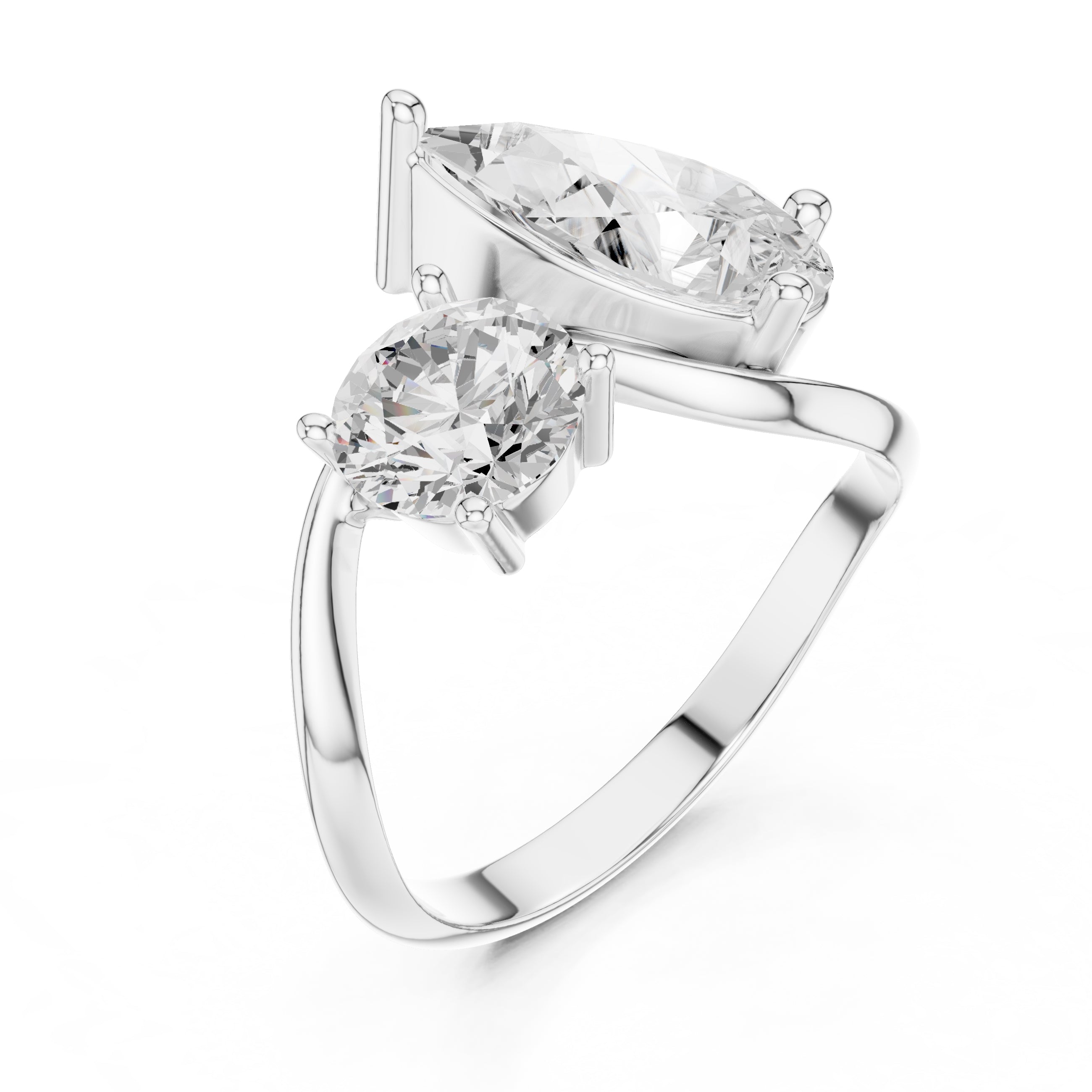 2.00 ct Astra Toi et Moi 2ct White Gold