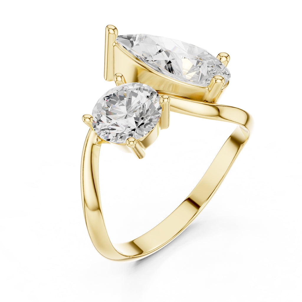 2.00 ct Astra Toi et Moi 2ct Yellow Gold
