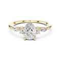 1.00 ct Valencia Pear Cluster Ring 1ct Yellow Gold