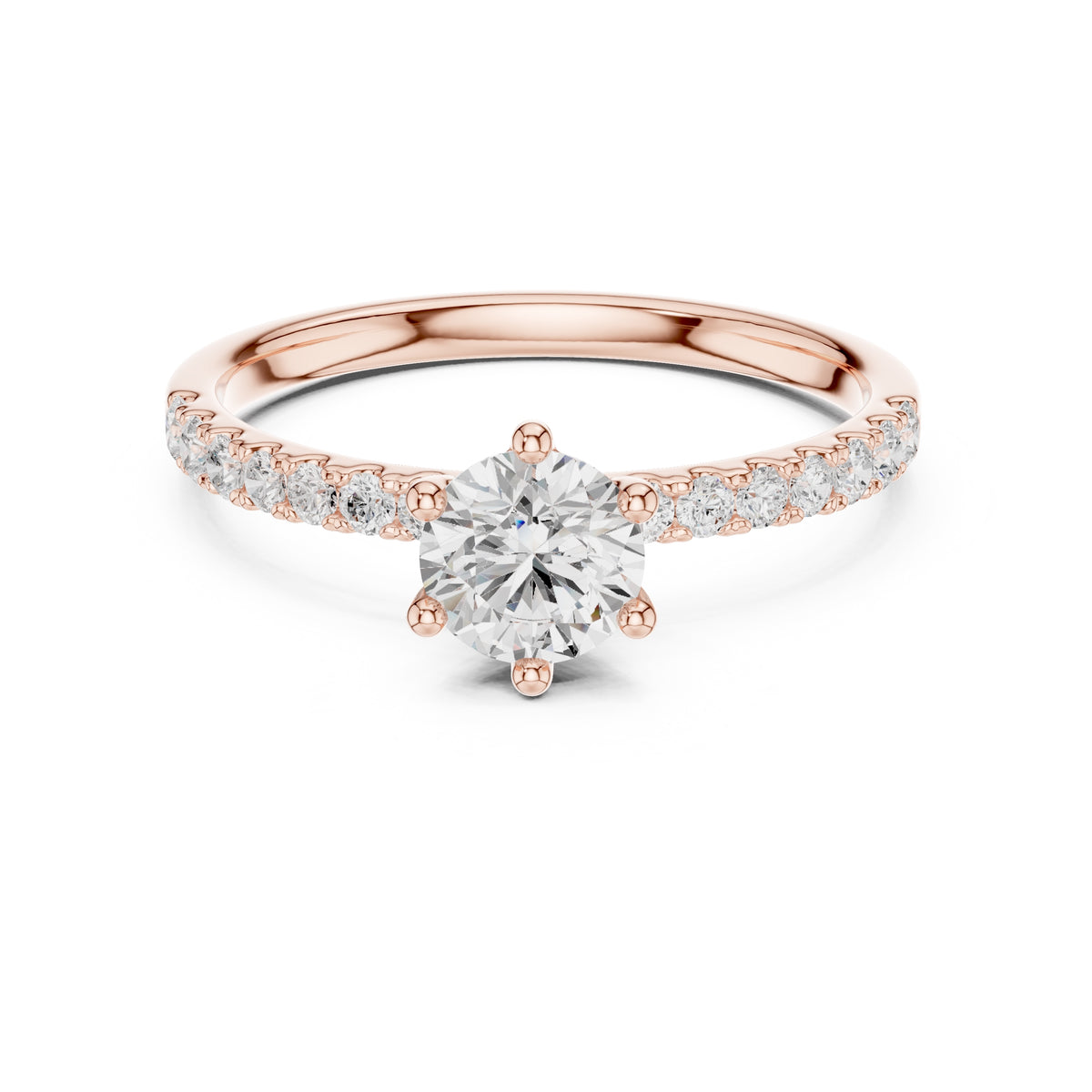 The Elara Pavé Solitaire 0.65ct Rose Gold